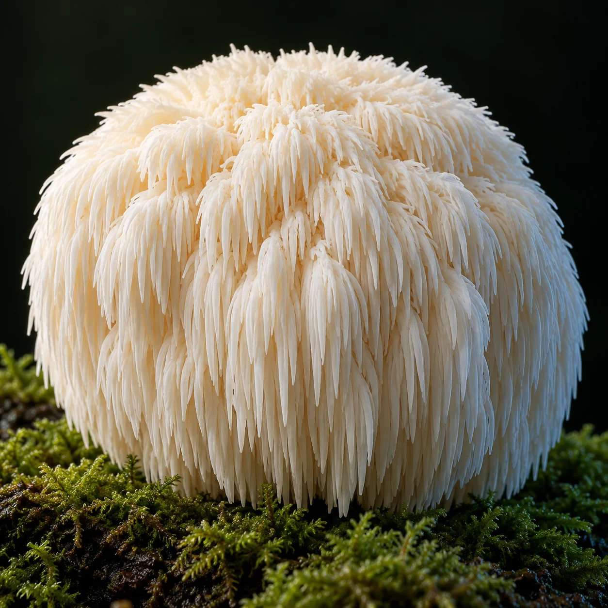 Close-up of Lion’s Mane (Hericium erinaceus)