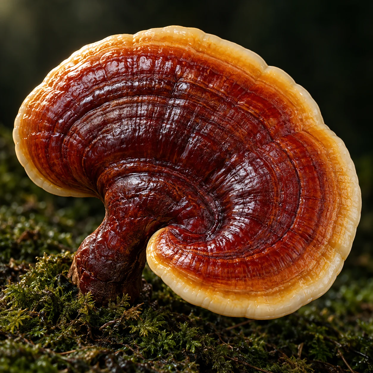 Close-up of Reishi (Ganoderma lucidum)