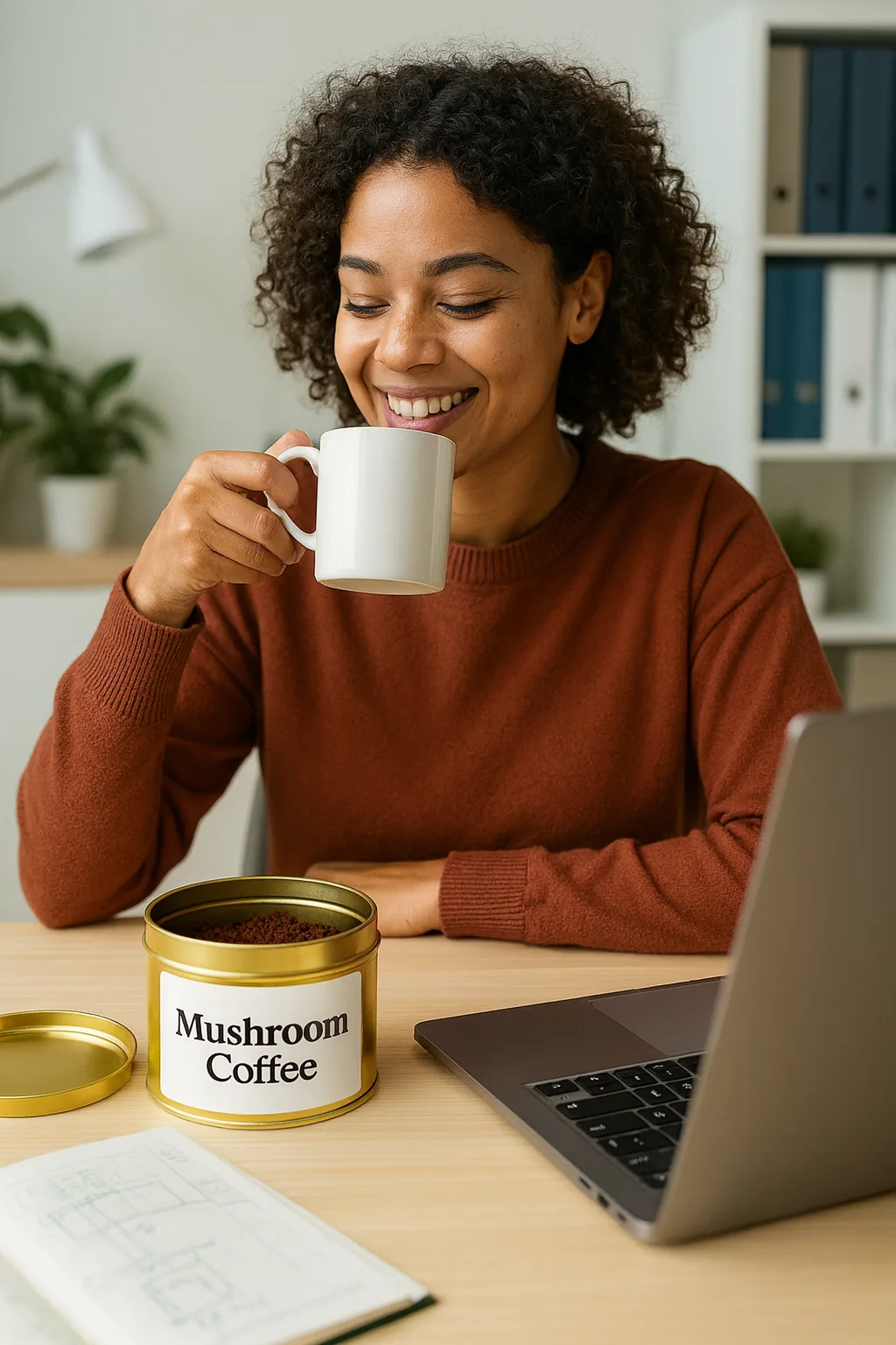 Mushroom Coffee at a morning desk