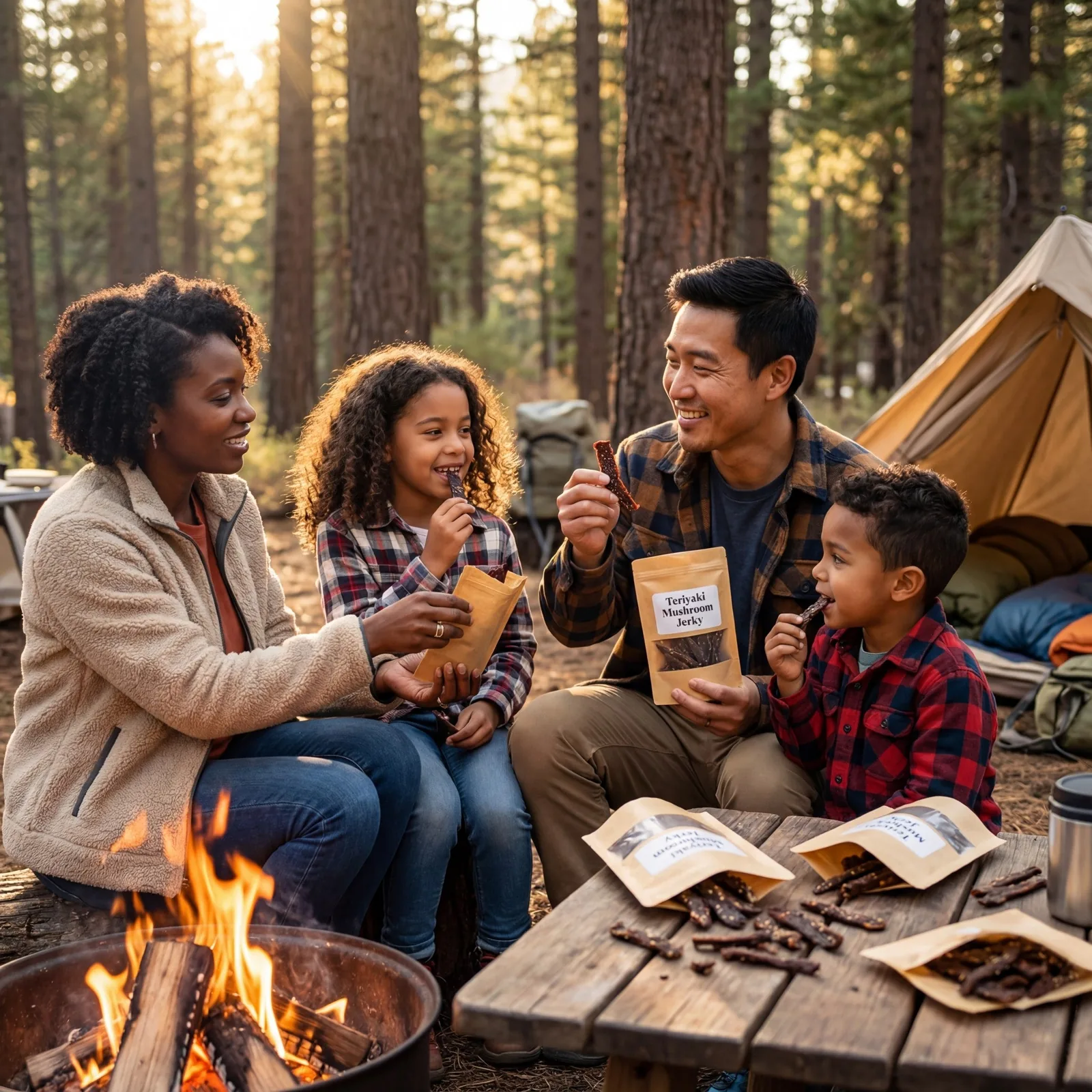 Jerky by the campfire